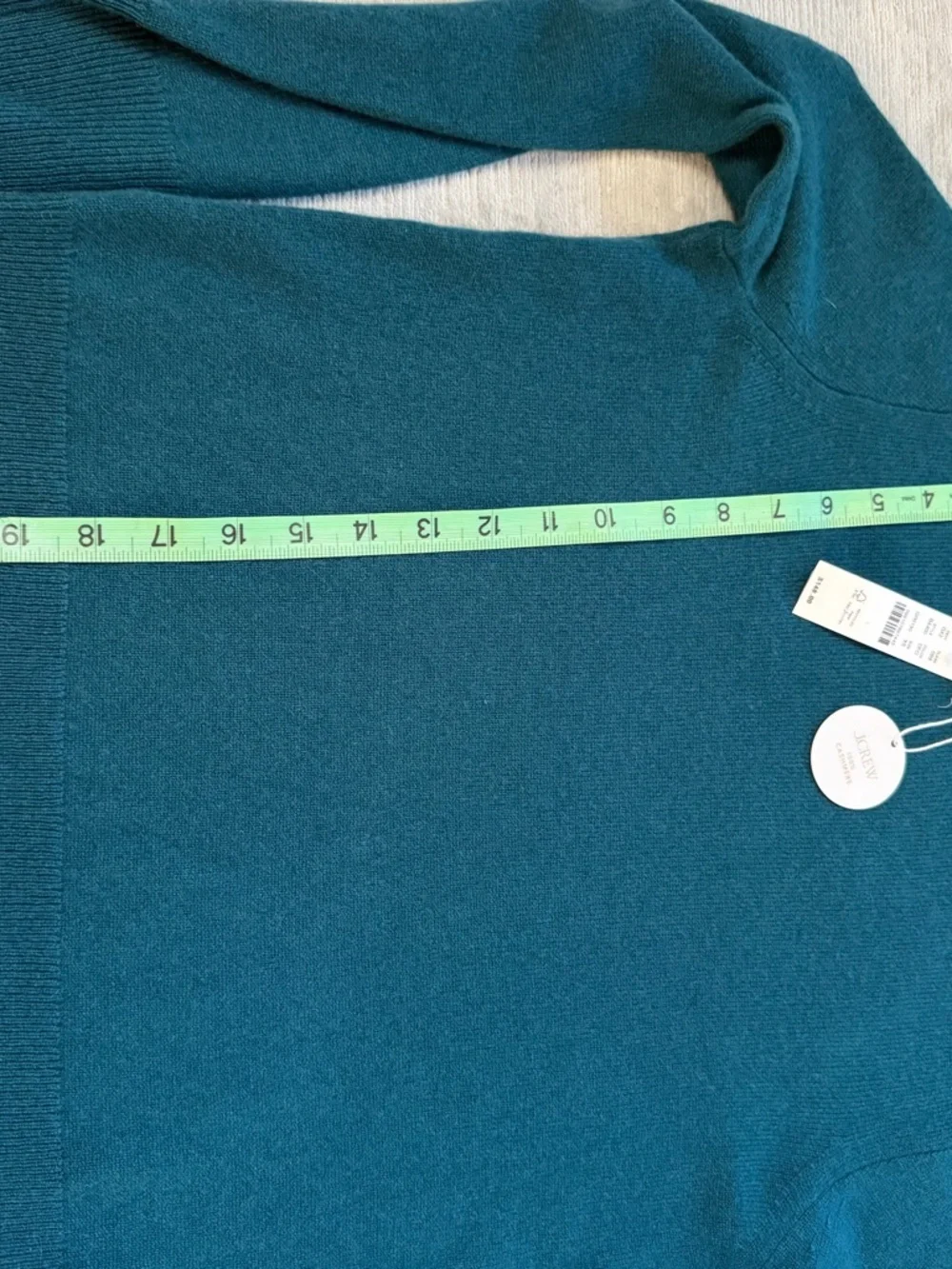 J.Crew 100% Cashmere Crewneck Sweater Teal Green Classic Fit XS NWT BA400